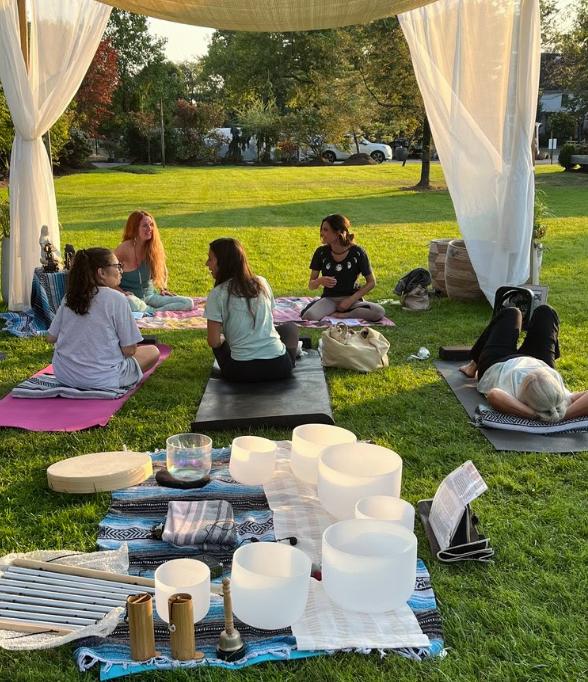 Yoga on the lawn